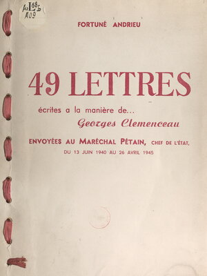 cover image of 49 lettres écrites à la manière de Georges Clemenceau